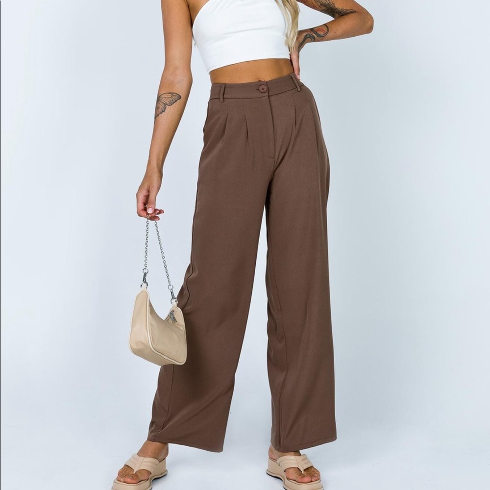 Princess Polly Archer Pants - Brown